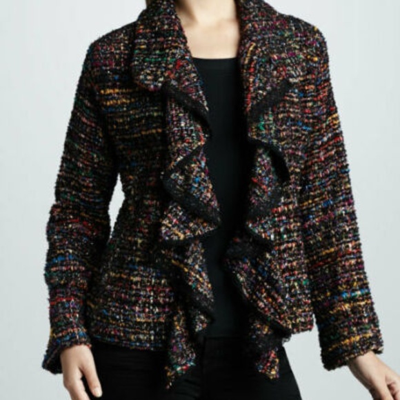 NWT Berek Ruffled Tweed Textural Harmony Jacket - Picture 2 of 8
